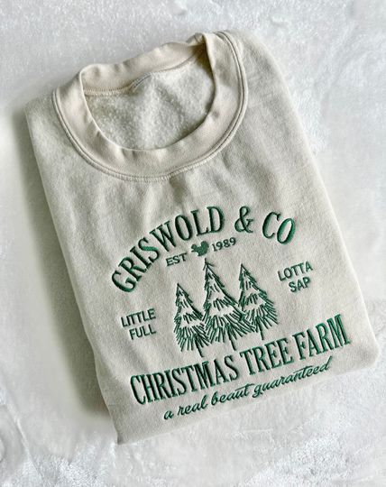 Griswold's Christmas Tree Farm Embroidered Sweatshirt | Christmas Shirt Holiday Cute Woman's Gift