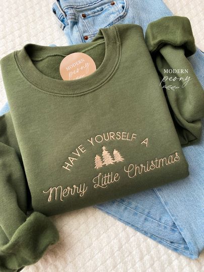 Discover Merry Christmas Tree Embroidered sweatshirt, Holiday Sweater, Christmas tree shirt, Christmas Party Sweater Winter Shirt,