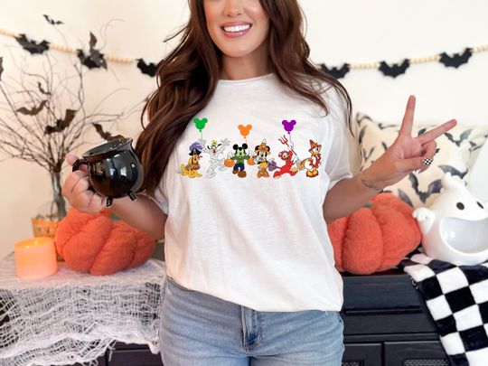 Discover Disney Characters Halloween Shirt, Disney Halloween Matching Shirt, Disney Halloween Shirt, Mickey and Friends Halloween Shirt, Disney Shirt