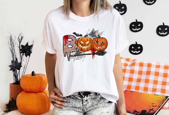 Discover Boo Halloween Shirt, Halloween Gifts, Ghost Shirt, Halloween Costume, Halloween Party Shirt, Boo Shirt for Kids, Funny Halloween Shirt Gifts
