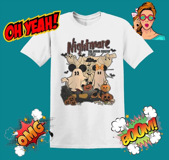 Discover Disney, Halloween, Ghost, On Main Street, Nightmare, Men Women Unisex T shirt, T-shirt, Tshirt MU88