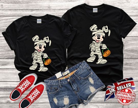 Disney Mickey Mouse Halloween costume mummy Best gift cute Tshirt Top Men Women Ladies