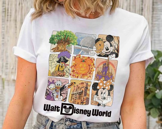 Discover Vintage Walt Disney World Halloween Shirt | Mickey And Friends Pumpkin Tshirt | The Magic Kingdom | Disneyland Family Halloween Trip Tee