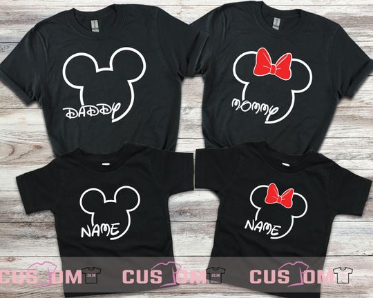 Discover Personalised Matching family Disney tshirts, Custom Name Mickey Minnie Kids Shirt, Holiday Disney Trip shirts Women Men