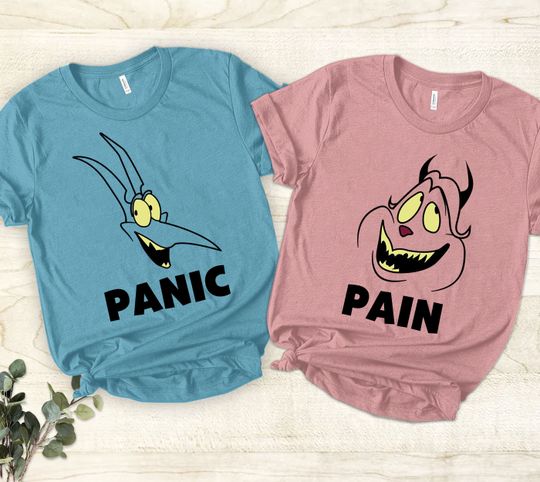 Discover Disney Hercules Pain And Panic Inspired Unisex T-shirts, Pain Panic Costume Shirts, Hades Costume Shirt, Halloween Costume Disney Couple Tee