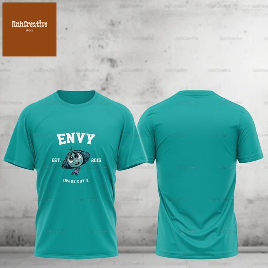 Discover Halloween Inside Out Envy 3D T-shirt, Envy Tee, Envy Costume Cosplay, Disney Envy Costume For Family, Cartoon Movie Shirt, Envy Gifts