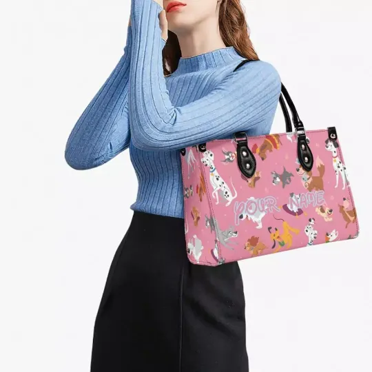 Discover Personalized Disney Dogs New Version Luxury Women PU Leather Handbag, Gift foe
