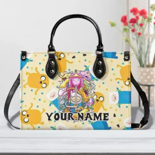 Personalized Adventure Time Luxury Women PU Leather Handbag, Adventure Time