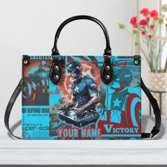 Discover Personalized Super HR CA Women PU Leather Handbag, Cartoon gift, gift for her,