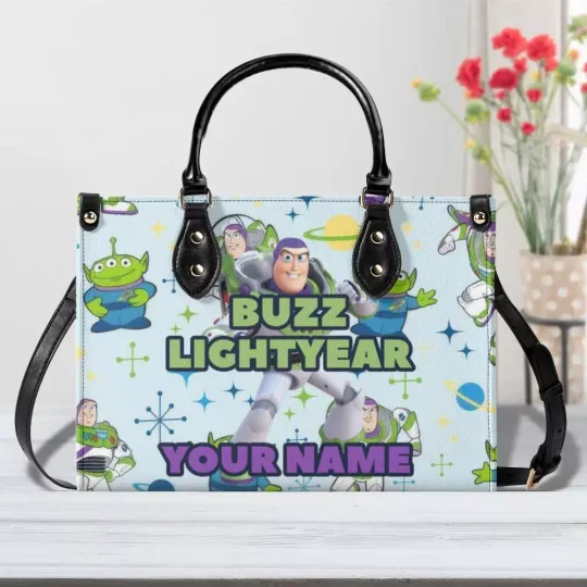Personalized Buzz Lightyear Luxury Women PU Leather Handbag, Natural Material,