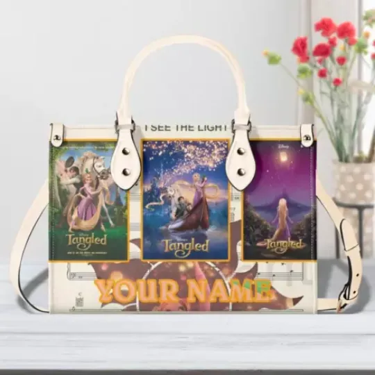Discover Personalized Tangled Women PU Leather Handbag, Cartoon gift, gift for her, Gift