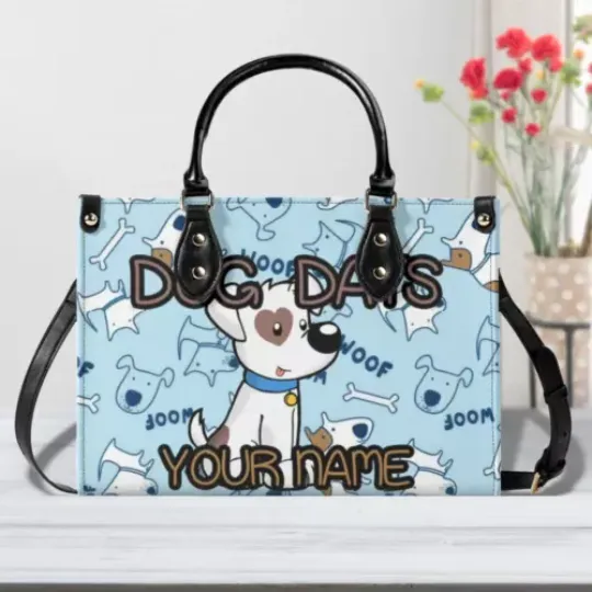Discover Personalized Dog Days Luxury Women PU Leather Handbag, Natural Material, Custom