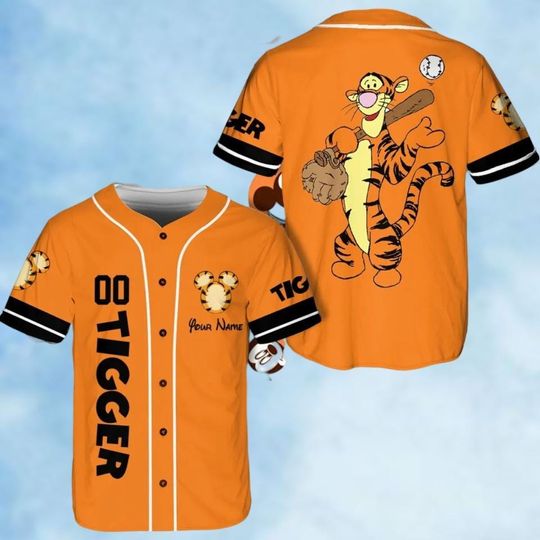 Disney Tiger Baseball Jersey, Personalized Tiger Disney Jersey