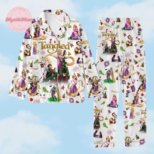 Halloween Tangled Pajamas Set, Wdw Disney Princess Shirt, Retro Rapunzel Tangled