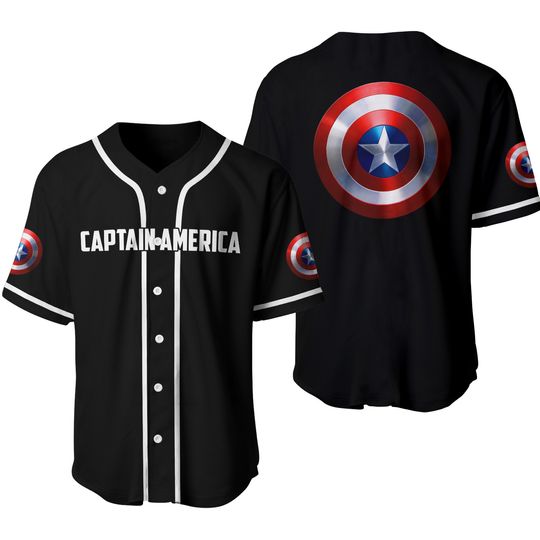 Custom Captain America Baseball Jersey, Superhero Baseball Jersey Shirt, Captain America Jersey Team Gift, Summer Trip Matching Group Shirt