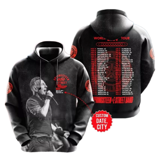 Personalized Bruce Springsteen And E Street Band Schedule World Tour 2024 Hoodie