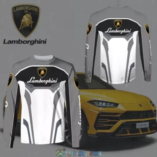 Discover Personalized Lamborghini Limited Edition Gray 3D Racing Long Sleeve Shirt