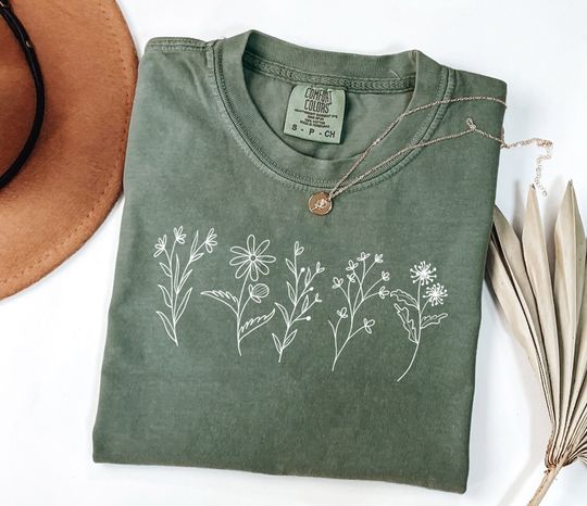 Discover Comfort Colors Wildflower Shirt, Floral Cottagecore Shirt, Botanical Shirt, Flower Shirt, Nature Shirt, Wildflower Tshirt,Wild Flower Shirt