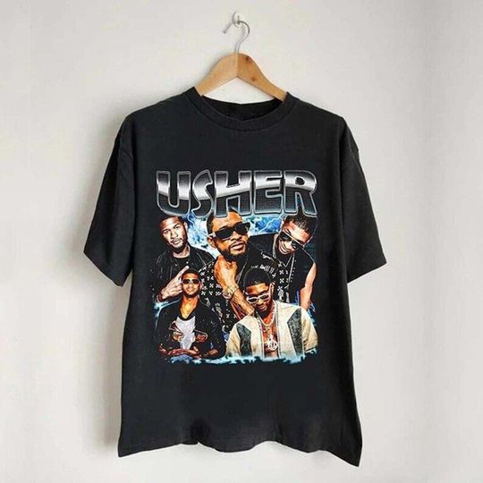 Discover Vintage Usher 90s Shirt, Retro Usher Graphic Tee, Usher Rap Hip Hop Clothing, Usher Fan Unisex Tee, Limited Rapper Usher Shirt