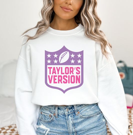 Discover Taylor football Travis Kelce taylor version Merch Kansas City Chiefs Football Sweatshirt Eras Tour Sweatshirt