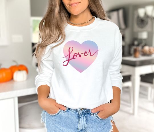 Discover Lovers Sweatshirt, Lover Heart Sweatshirt, Eras Tour Sweatshirt, TS Fans Merch Sweatshirt, Red Midnights Shirt, Pop Concert Fans Sweatshirt