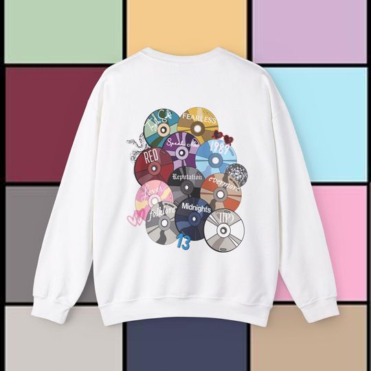 Discover In My Taylor Era Double Sided CD Crewneck Sweatshirt| Taylor Merch| Taylors Version| CD Taylo version| All Of Taylors Albums|