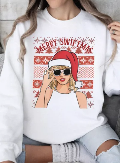Discover taylor version Ugly Christmas Sweater Taylor Fan Sweatshirt  Swiftmas Youth & Adult Unisex