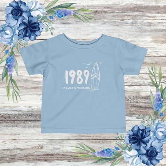 Discover 1989 Surf Beach Infant Tee | In My 1989 Era Infant Tee| Taylor Clothing Merch Baby | Taylor Theme Baby Shower | taylor version Gift