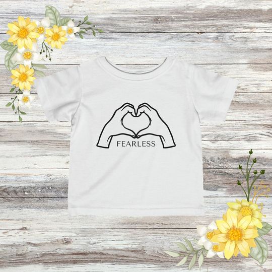 Discover Fearless Hand Heart Black| In My Fearless Era Infant Tee| Taylor Kid Merch | Taylor Theme Baby Shower Gift| taylor version Gift