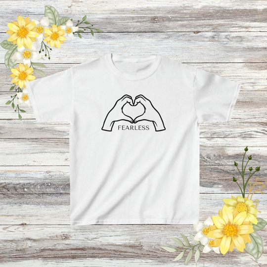 Discover Fearless Hand Heart Black| In My Fearless Era Kids Tee| Taylor Kid Clothing Merch| Taylor Theme Baby Shower Gift| taylor version Gift