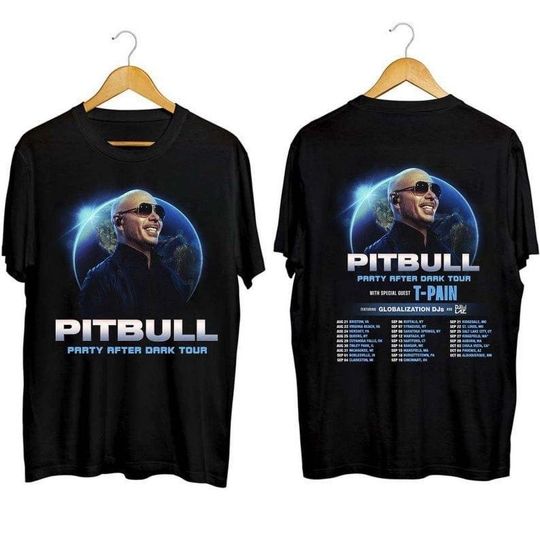 Discover Pitbull Party After Dark Tour 2024 T-Shirt, Pitbull 2024 Concert Shirt, Pitbull Rapper Fan Gift, Pitbull Graphic Shirt, Pitbull Tour Merch