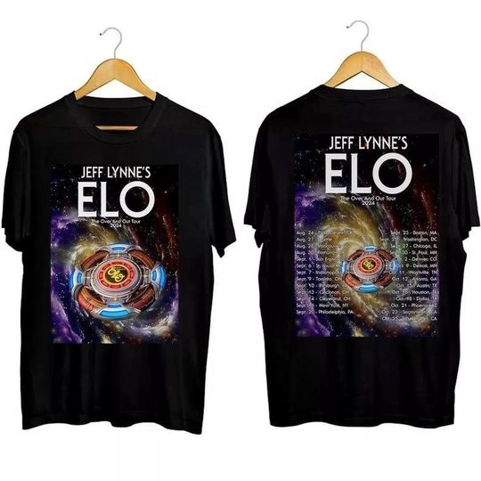 Discover Jeff Lynne's ELO - The Over and Out Tour 2024 Shirt, Jeff Lynne's ELO Band Fan Shirt, Electric Light Orchestra 2024 Shirt, Over and Out Tour