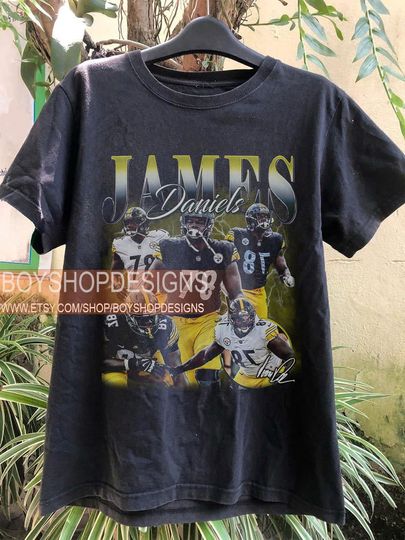 Discover Vintage 90s Graphic Style James Daniels T-Shirt, James Daniels Shirt, Pittsburgh Football Shirt, Vintage Oversized Sport Shirt