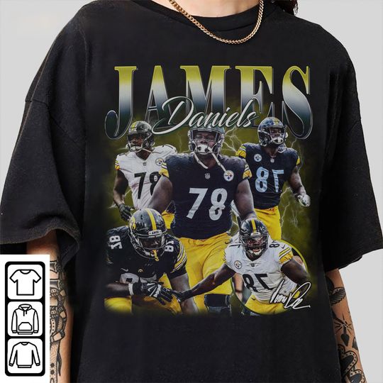 Discover Vintage 90s Graphic Style James Daniels T-Shirt, James Daniels Shirt, Pittsburgh Football Shirt, Vintage Oversized Sport Shirt