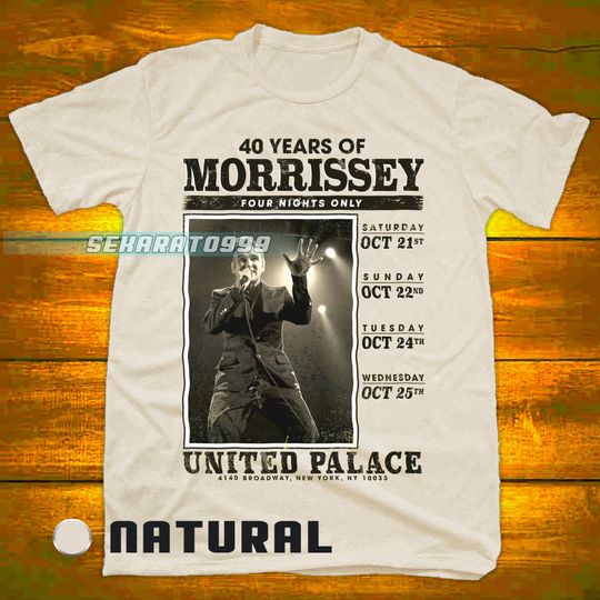 Discover Morrissey Tour T Shirt, 40 years of Morrissey Anniversary, unisex Shirt Gift for fans