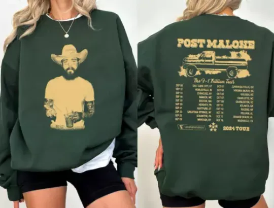 Discover Post Malone Music F1 Trillion Tour 2024 SweatShirt Retro Gift For Fans