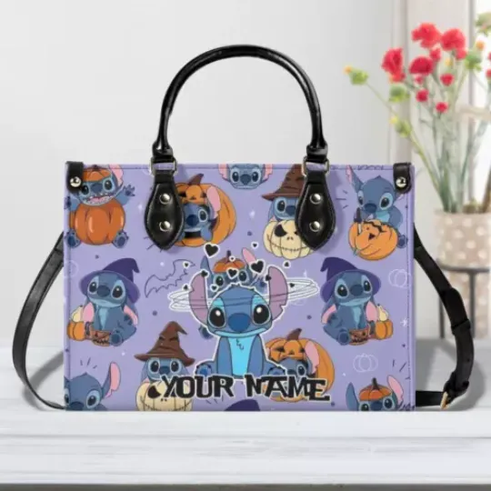 Discover Personalized Stitch Luxury Women PU Leather Handbag, Stitch Gift, Gift for her
