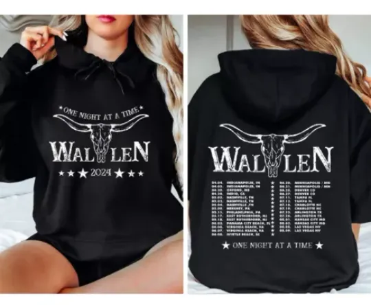 Wallen Western Tour 2024 Hoodie, Wallen Western One Night At A Time Tour Hoodie
