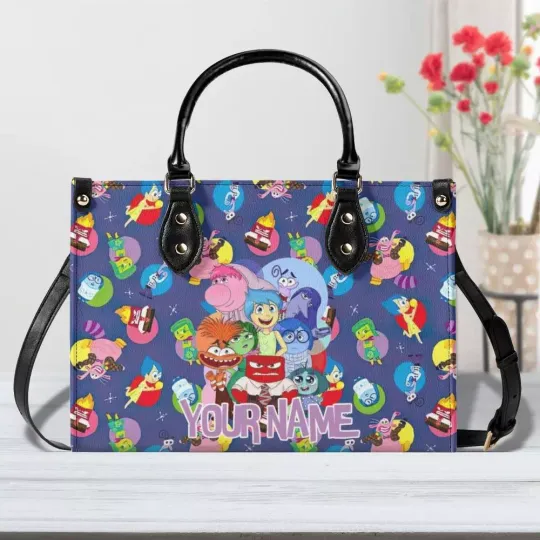 Personalized Inside Out Luxury Women PU Leather Handbag, Inside Out Gift, Gift
