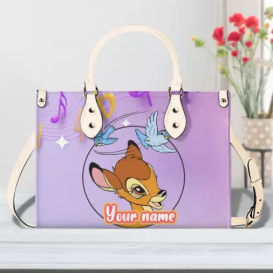 Personalize Bambi Luxury Women PU Leather Handbag, Music Handbag,Gift For Family