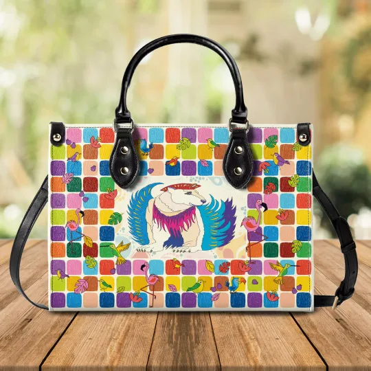 Discover Elegant Woman Handbag  Leather Bag Colorful Surreal White Bear Best