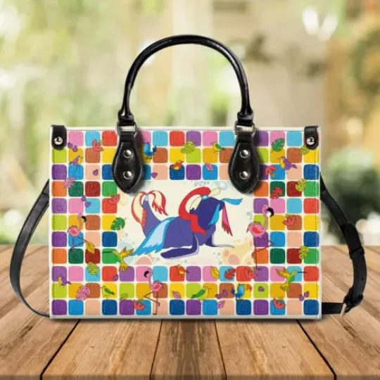 Discover Elegant Woman Handbag  Leather Bag Colorful Surreal Seal Design