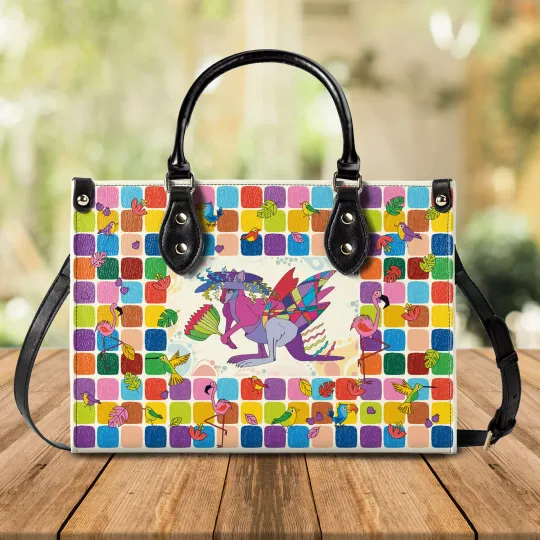 Discover Elegant Woman Handbag Leather Bag Colorful Surreal Kangaroo Design