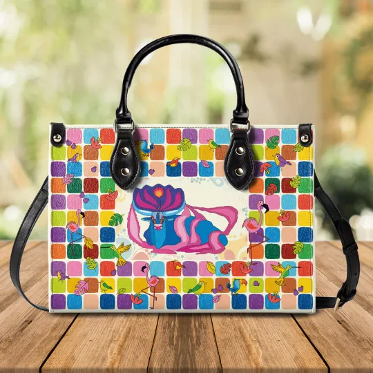 Discover Elegant Woman Handbag Leather Bag Colorful Surreal Buffalo Design