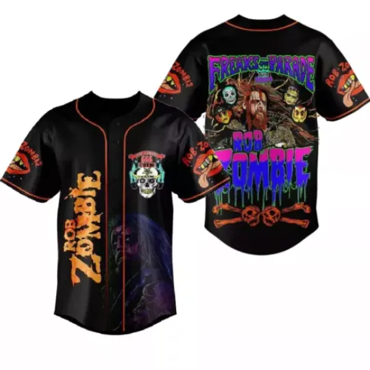 Join the Freaks On Parade with the Rob Zombie 2024 Baseball Jersey Shirt