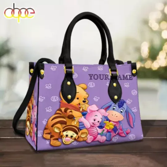 Discover Personalized Name Winnie The Pooh Disney Leather Handbag