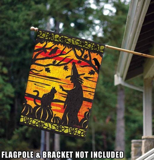 Discover Witch's Best Friend Halloween  Flag Double Sided for Outdoor Fall House Yard Decoration, Homemade  Flag