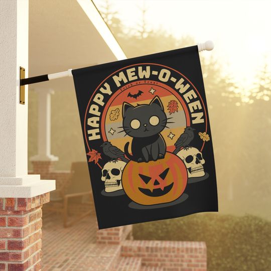 Discover Black Cat  Flag, Halloween  Banner, Halloween Cat Yard Decor, Halloween Cat  Decor, Cute Cat Yard Flag, Fall House Banner