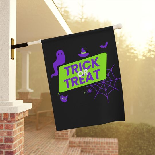 Discover Halloween  Flag Decor, Halloween Flag For Yard, Ghost  Flag and House Banner, Halloween Home  Decor, Trick or Treat Flag
