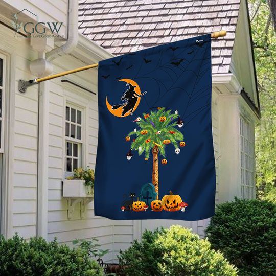 Discover South Carolina Flag, South Carolina Halloween Flag, Halloween Flag, Halloween Witch Flag, Fall  Flag, Pumpkins Halloween Decoration